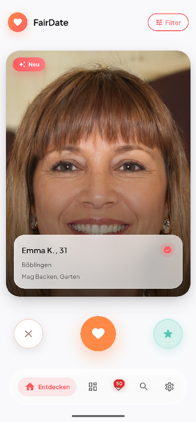 FairDate App Ansicht 2